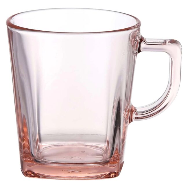 Tea Mug Set Carre 6 Cups 270 ml Pink Color Turkey Origin