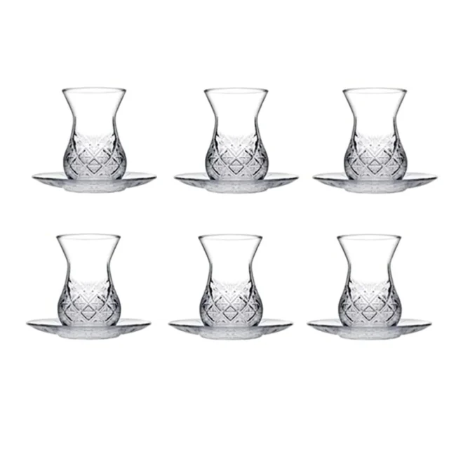 Tea Set Estekana Timeless 6 Cups with 6 Saucers 155ml Turkey Origin