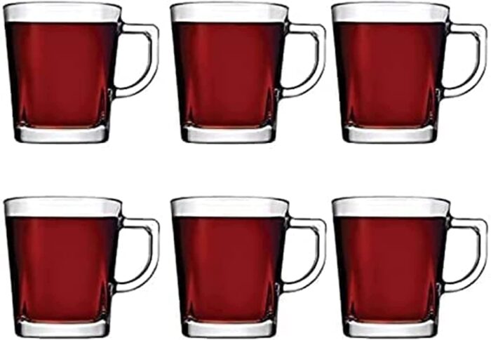 Tea Mug Set Carre 6 Cups 270 ml Clear Color Turkey Origin