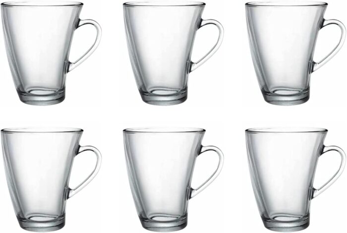 Tea Mug Set Penguen 6 Cups 300 ml Clear Color Turkey Origin