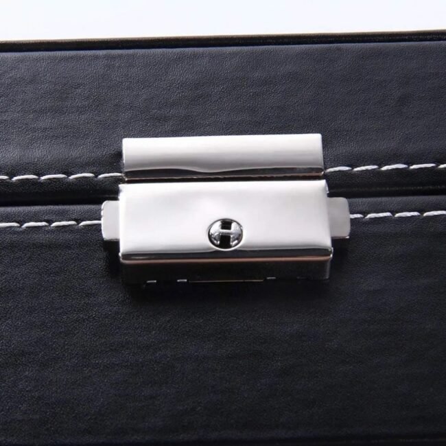 Leather Watch & Glasses Box Organizer 6 Slots For Watches And 3 Slots For Glasses