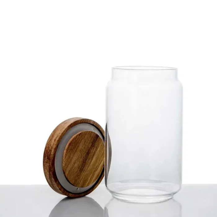 Kitchen Glass Jar with Acacia Wood Air-tight Lid (1000 ml)
