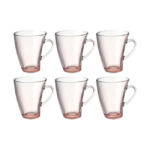 Tea Mug Set Penguen 6 Cups 300 ml Pink Color Turkey Origin