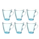 طقم مجات شاي بطريق 6 اكواب 295 مل لون تركواز تركي المنشأ