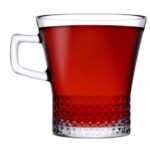 طقم مجات شاي كوفارس  مكون من 6 اكواب بسعة 250 مل لون شفاف تركي المنشأ