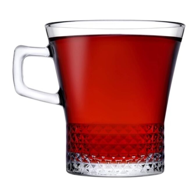Tea Mug Set Kuvars 6 Cups 250 ml Clear Color Turkey Origin