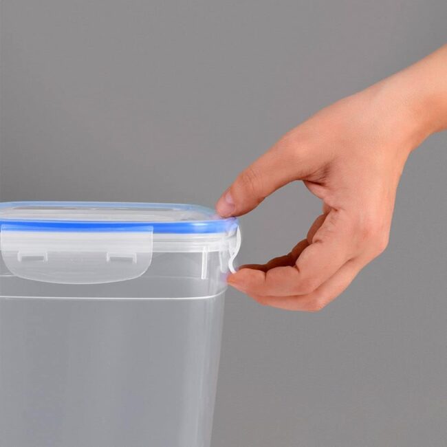 طقم حاويات تخزين طعام بلاستيك من دنيا بغطاء محكم الغلق من السيليكون-خالية من مادة BPA-(5 قطع)-(2400-1500-900-500-275 مل)-صناعة تركية