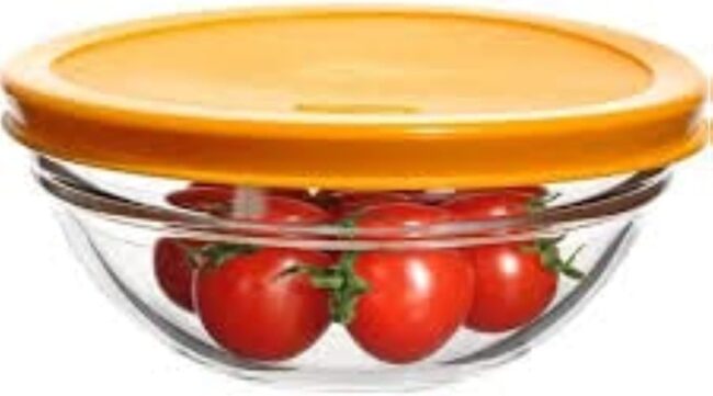 Pasabahce Storage Container Bowls with Plastic Lid- (595ml) 3 Pieces
