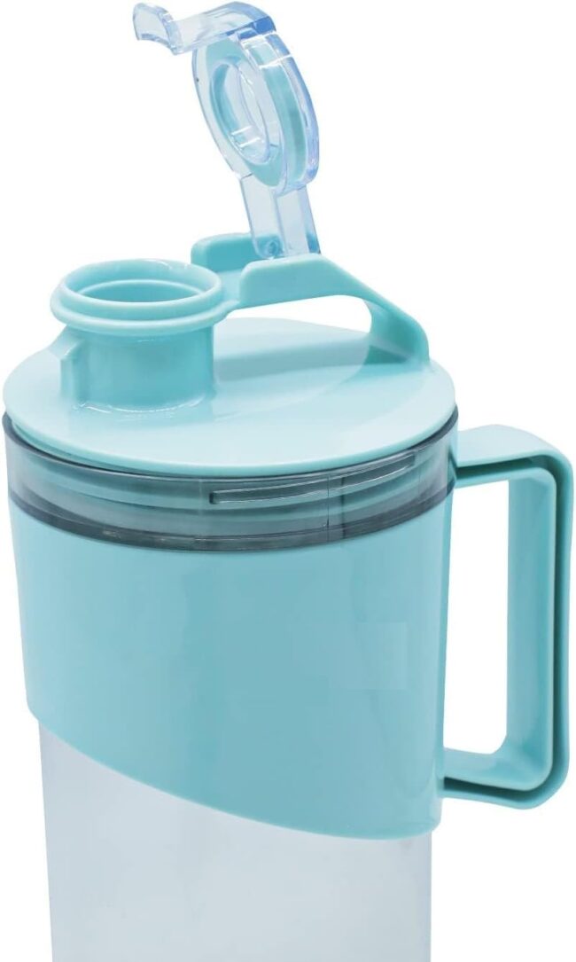 Jug and Cup Set 1.6 L Large Water Pitcher with Lid + 4 Cups Blue