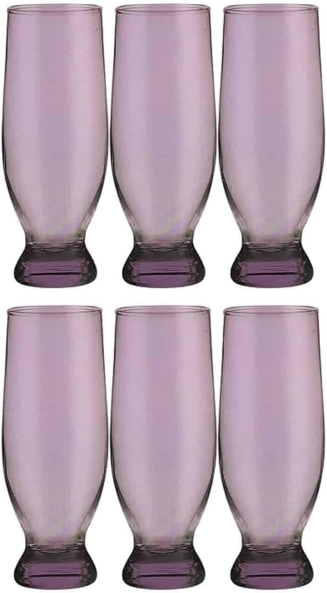 Pasabahce Large Juice Cups Set of 6 - Aquatic- 370 ml -Purple Color- Turkey Origin