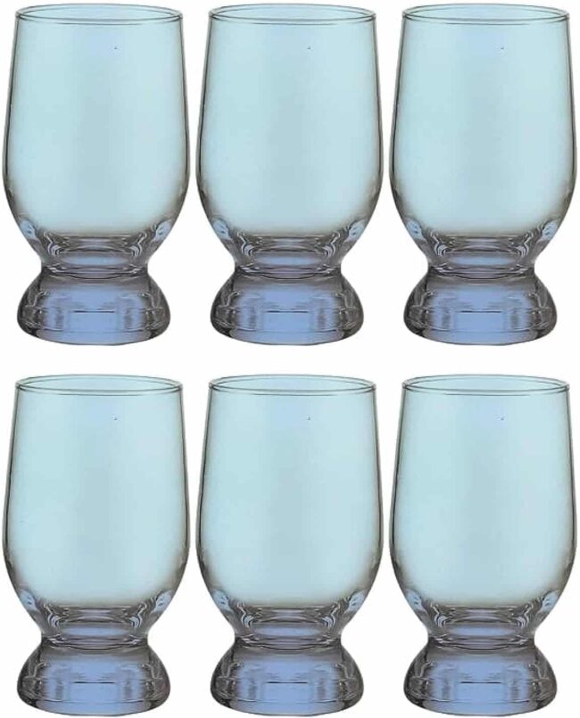 Pasabahce Juice Cups Set of 6 - Aquatic- 220 ml -Turquoise Color- Turkey Origin