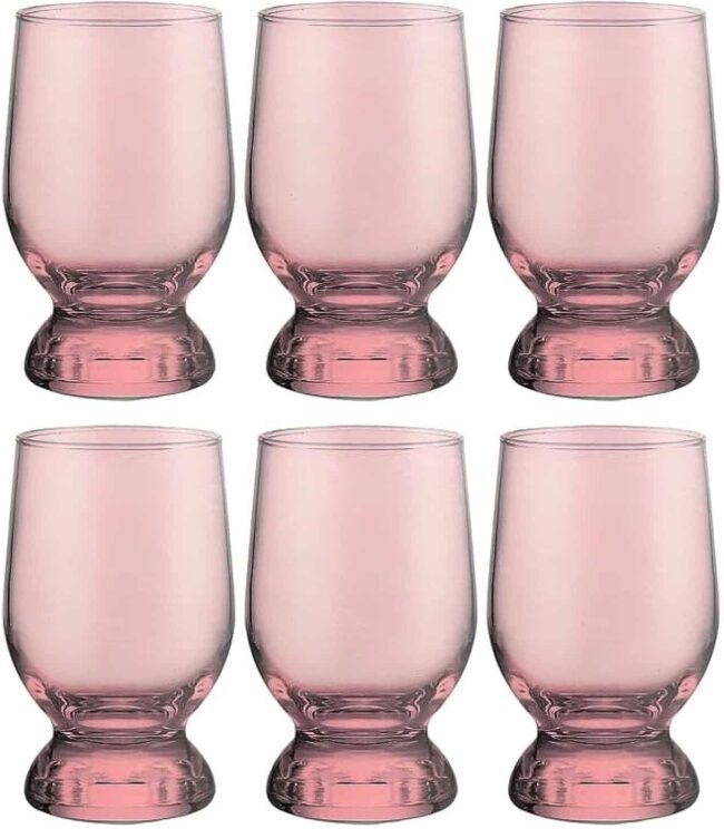Pasabahce Juice Cups Set of 6 - Aquatic- 220 ml -Pink Color- Turkey Origin