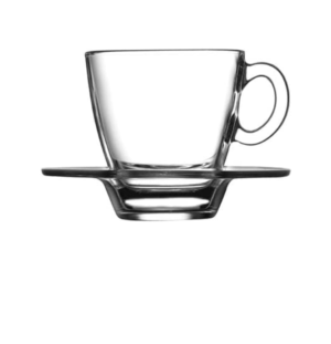 Pasabahce Aqua Espresso and Turkish Coffee Cups 6 with 6 Saucers- 72ml
