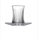 Pasabahce Turkish Tea Set Elysia -6 Cups with 6 Saucers- 170 ml -Turkey Origin