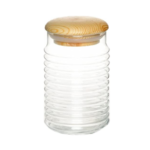 برطمان زجاج مع غطاء خشبي مغلق - (1120 مل) - صناعة تركية