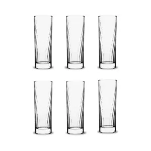 Pasabahce Hi Ball Glass "Optic Side" -290ml Set of 6 Cups