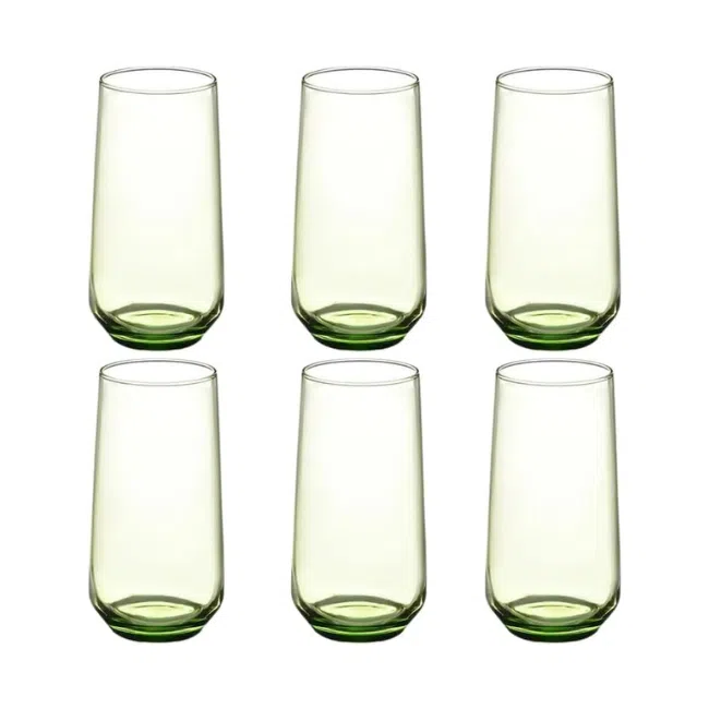 Pasabahce Large Cups Set of 6 - Allegra- (470ml)- Lme Green Color-Turkey Made