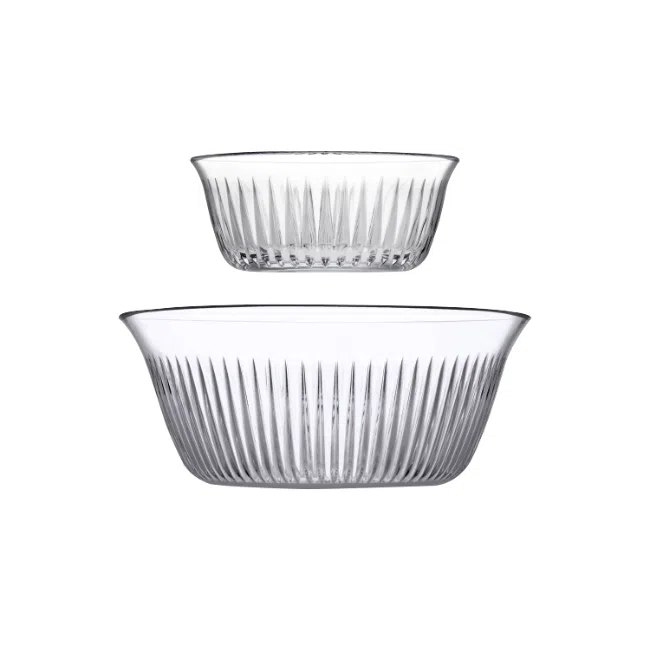 Pasabahce Frezya Round Glass Dessert Bowl Set of 7Pcs 1 Large Bowl(2650ml-24cm)+6 Small Bowls(330ml-12.5cm) Turkey Made - Image 3