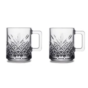 Pasabahce Mug Set "Timeless" Set of 2 Cups- (250ml) -Turkey Made