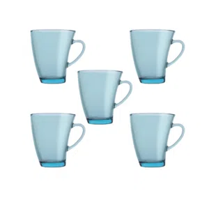 Pasabahce Tea Mug Set Penguen 6 Cups 170 ml Turquoise Color Turkey Origin