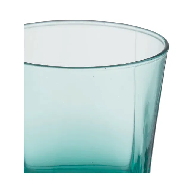 Pasabahce Juice,Tea and Water Colored Cups Set of 6 - Carre- 310ml -Green Color-Bulgarian Made