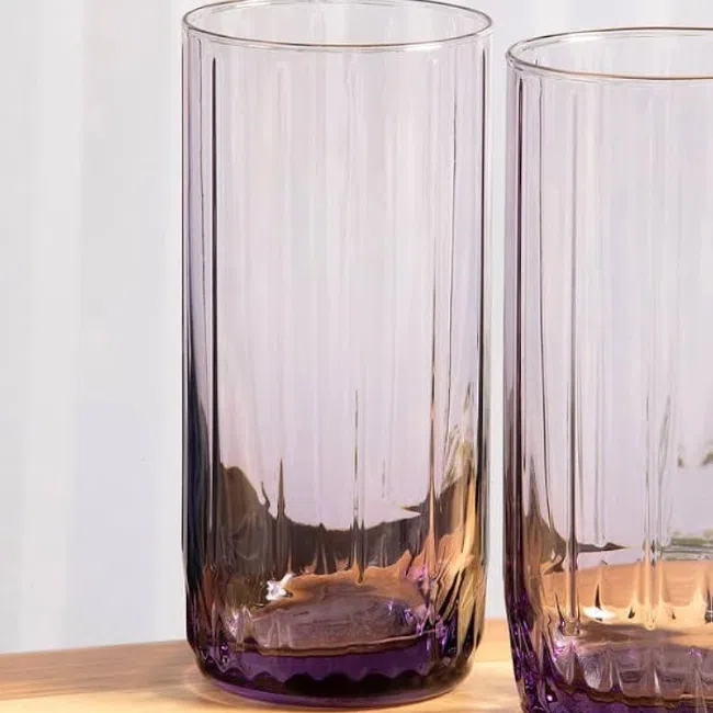 Pasabahce Large Juice and Water Cups Set of 6 - Leia Hi Ball-Purple- 310ml - Image 3