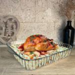 Borcam Ribbed Oven Square Glass Casserole- 2Pcs -(3200ml,1950ml)-Turkey Made - Image 4