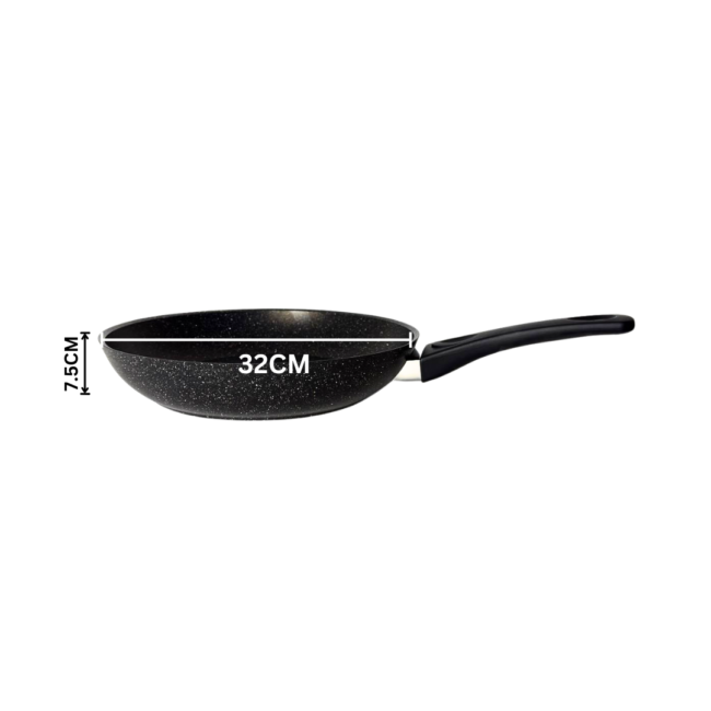 Drobina Granite Frying Pan 32cm (6 Layer Granite)-Non-Stick Coating-Turkey Made