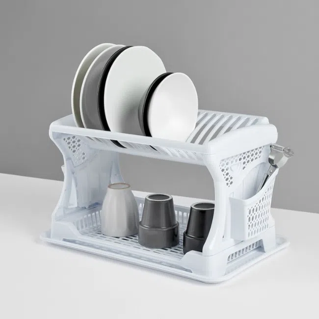 Dunya Plastic Dish Strainer -Turkey Made-White - Image 2