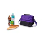 7 liter Lunch Bag Thermal Double Pocket Beach cool-Purple and Black - Image 3