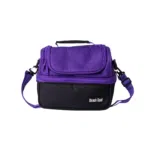 7 liter Lunch Bag Thermal Double Pocket Beach cool-Purple and Black - Image 2