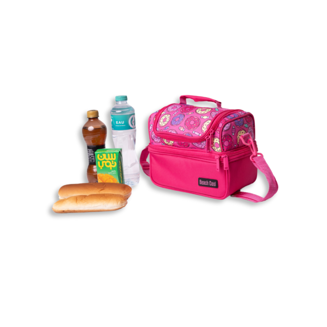 7 liter Lunch Bag Thermal Double Pocket Beach cool-Pink Donut