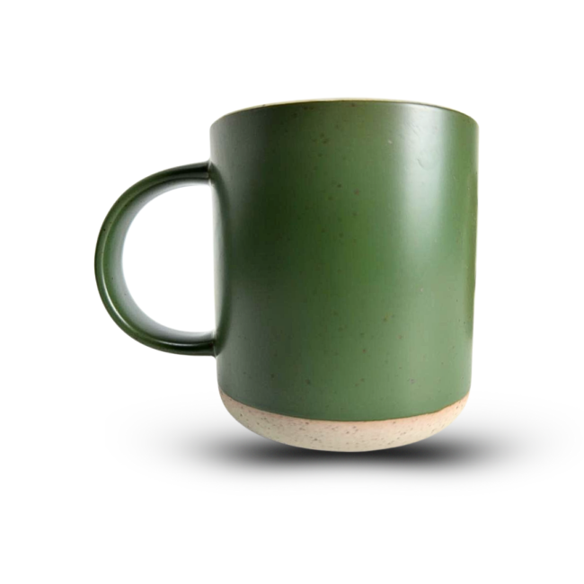 Matte Green Porcelain Mug Set Of 2 Mug- Imported Handmade