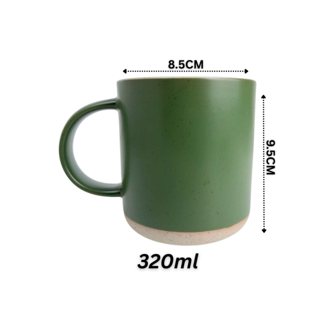 Matte Green Porcelain Mug Set Of 2 Mug- Imported Handmade