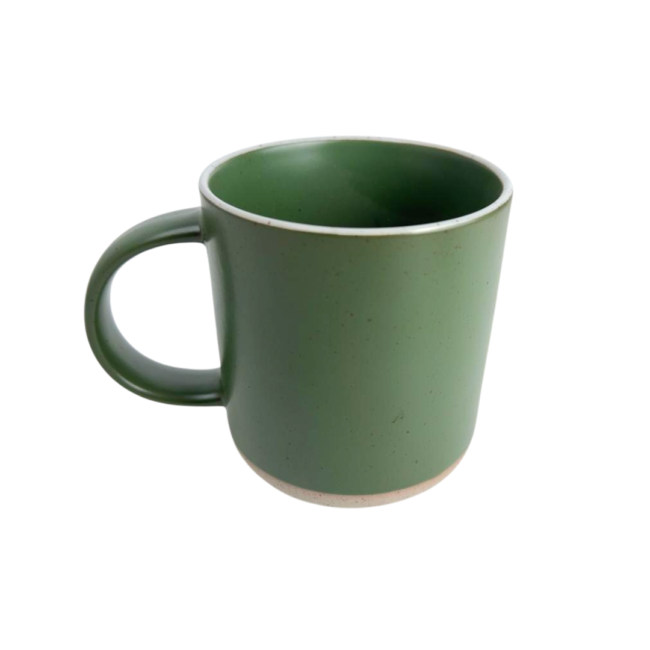 Matte Green Porcelain Mug Set Of 2 Mug- Imported Handmade