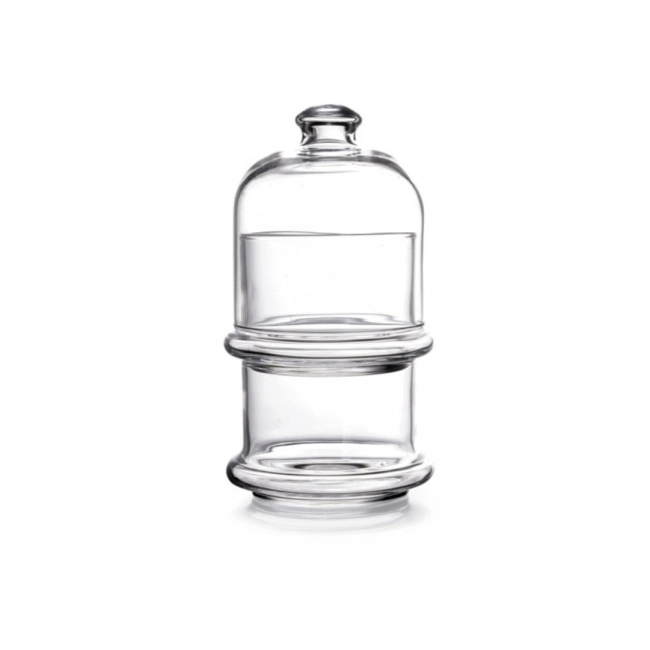 Pasabahce Candy and Treat Jar Two-Tiered Glass with Lid (16.7X9Cm) Turkey Made