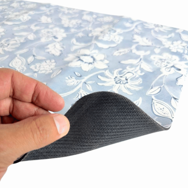 Quick Dry Dish Mat with Dual Layer (51X38CM)-Blue