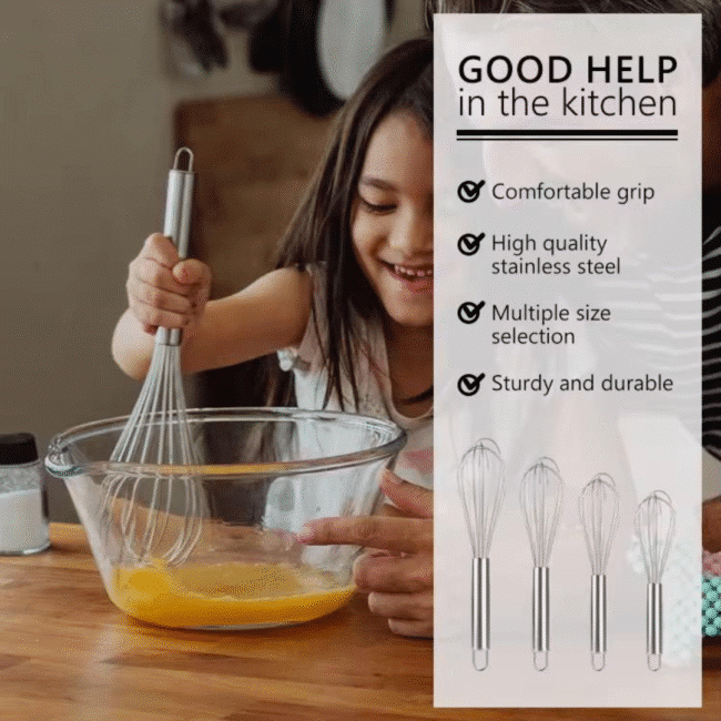 Stainless Steel Hand Egg Beater Whisk-30cm
