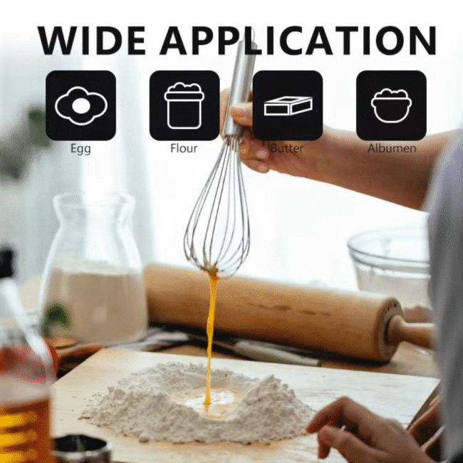 Stainless Steel Hand Egg Beater Whisk-30cm