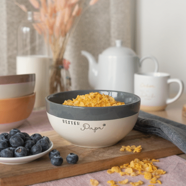 Porcelain Colored Cereal Bowl 600ml 1Pc-Grey Color