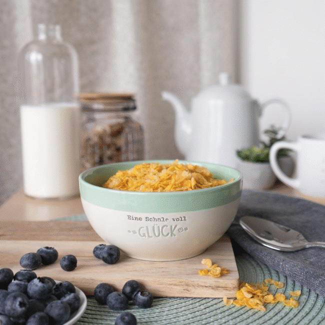 Porcelain Colored Cereal Bowl 600ml 1Pc-Green Color