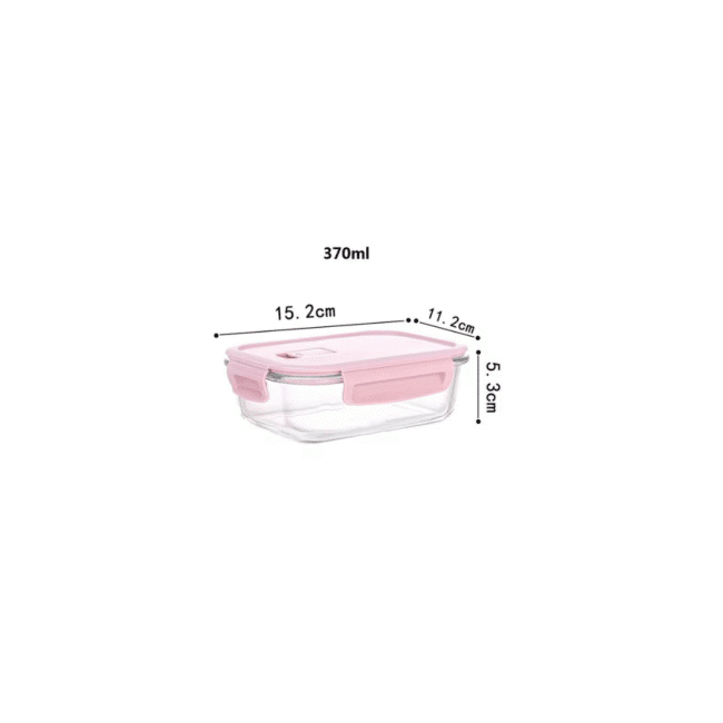 Borosilicate Glass Food Storage Containers Set with Lids (1040-640-370ml)-Heat and freeze resistant