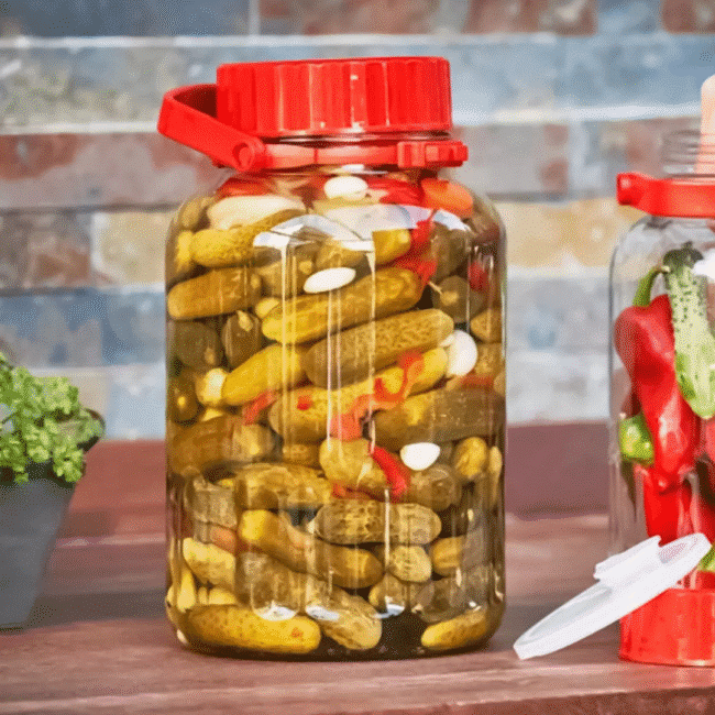 Pasabahce Harvest Large Jar 8L With Red airtight Lid (34.5*20CM)-Turkey Made
