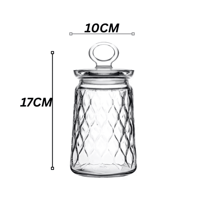 Pasabahce Leafy Glass Jar 1080ml-Turkey Made