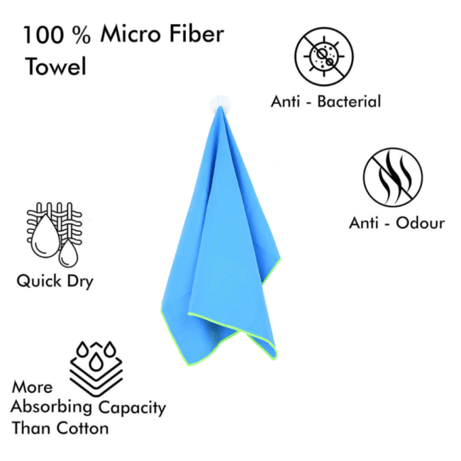 Mintra Microfiber Gym Towels 40 x 55 cm -Light Blue color