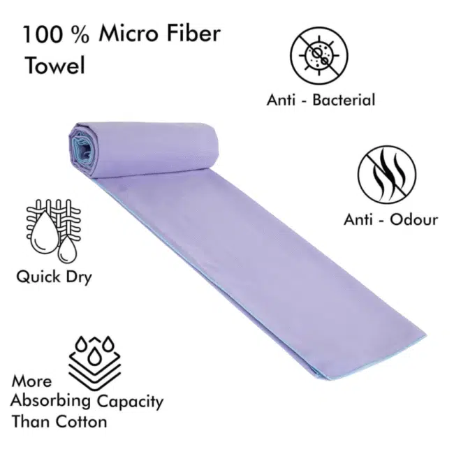 Mintra Microfiber Swimming Towels 80 x 130 cm -Lavender color - Image 2