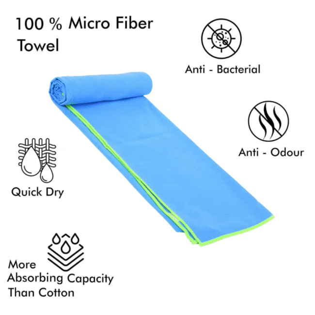 Mintra Microfiber Swimming Towels 110 x 175 cm -Light Blue color