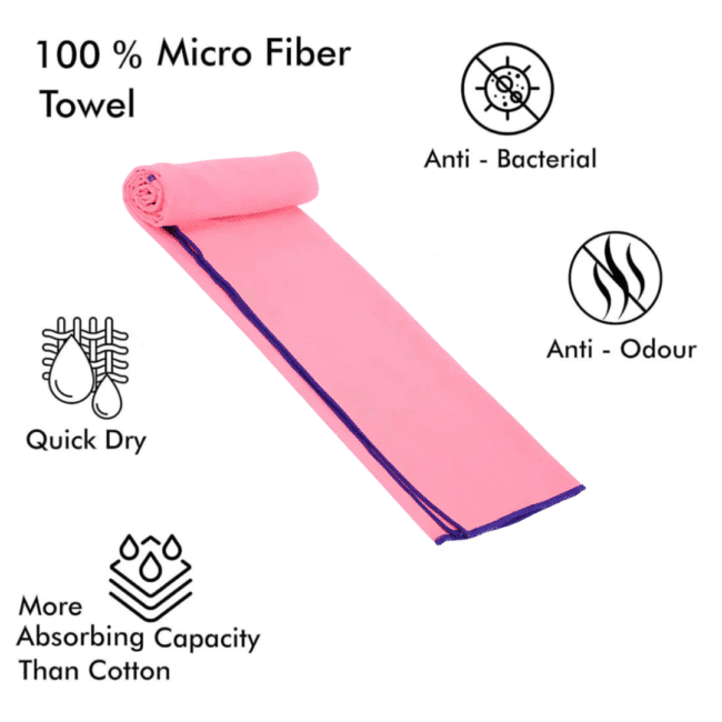 Mintra Microfiber Swimming Towels 65 x 90 cm -Pink color