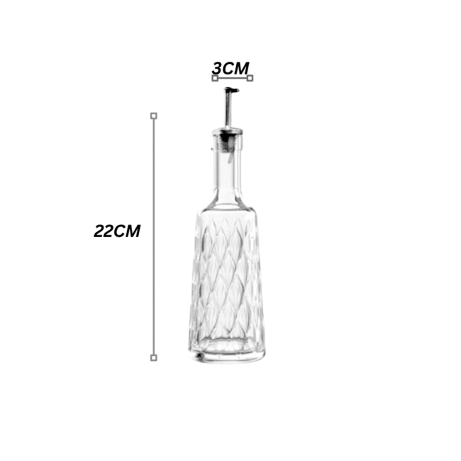 Pasabahce Leafy Oil and Vinegar Set with Metal Lid 380ml 2Pcs- Turkey Made