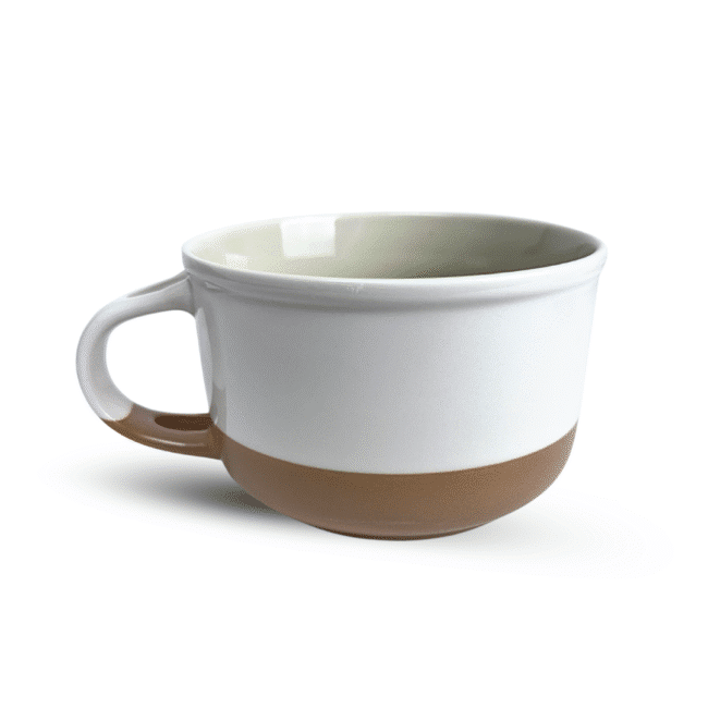 Large Porcelain Soup Mug 650ml with Handle 1Pc-White